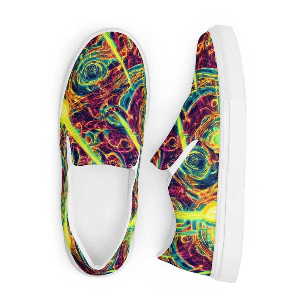 Fuchsia Thunder on Men's Slip-On Canvas Shoes — Front