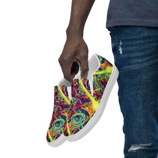 Fuchsia Thunder on a Men's Slip-On Canvas Shoes