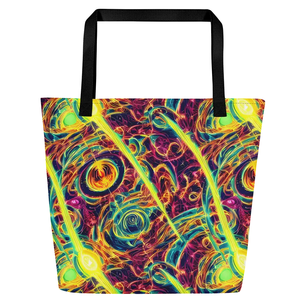 Fuchsia Thunder on Large Tote Bag W/ Pocket — Front