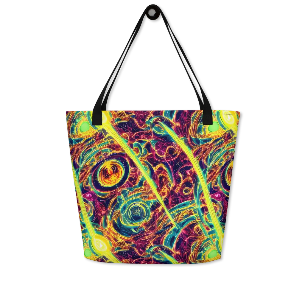Fuchsia Thunder on Large Tote Bag W/ Pocket — Front