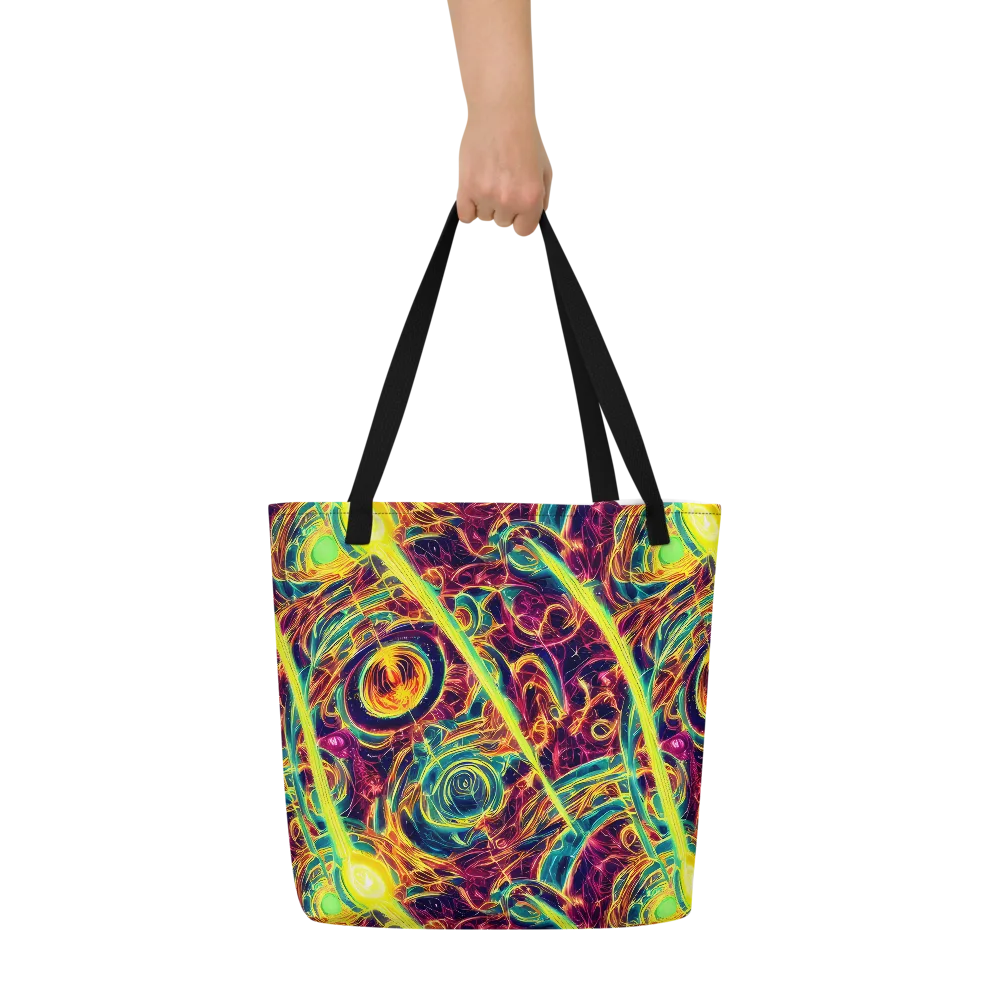 Fuchsia Thunder on Large Tote Bag W/ Pocket — Front