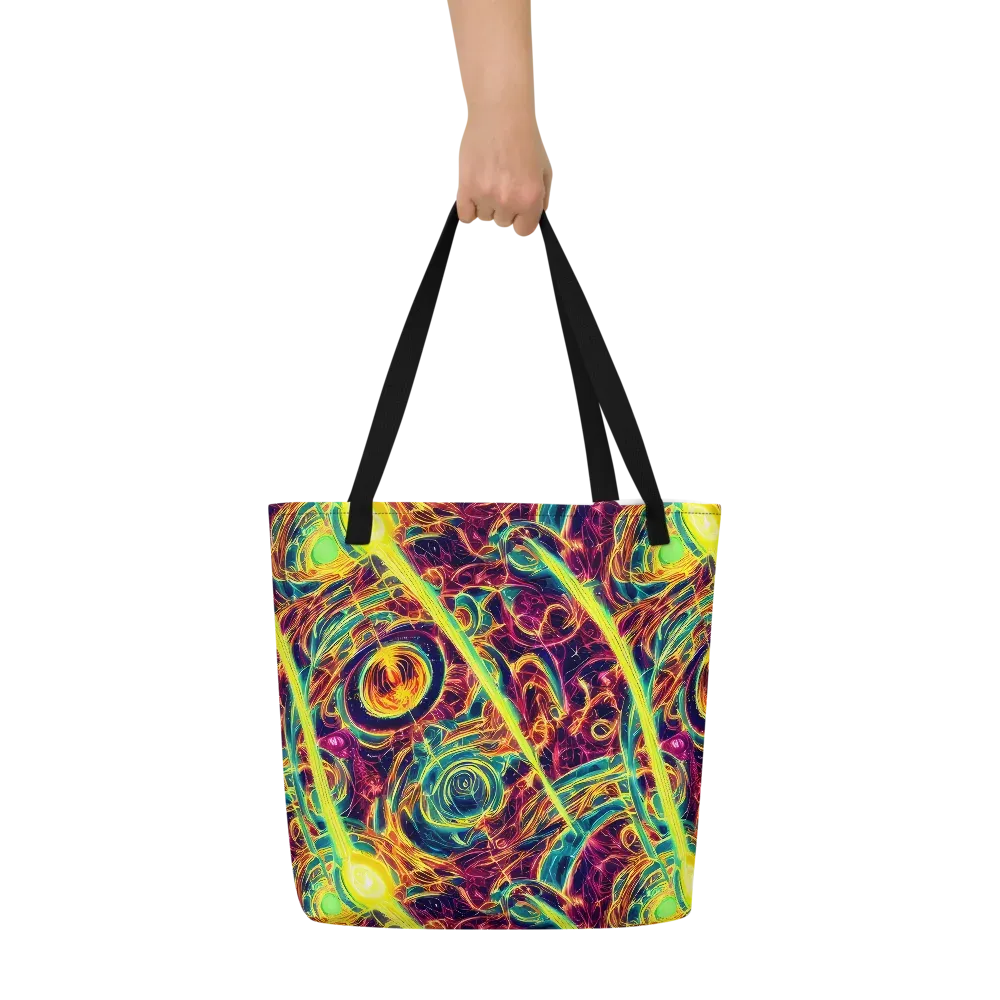 Fuchsia Thunder on Large Tote Bag W/ Pocket — Front