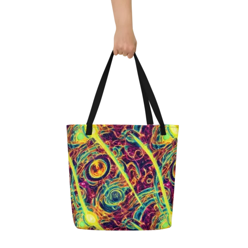 Fuchsia Thunder on a Large Tote Bag W/ Pocket