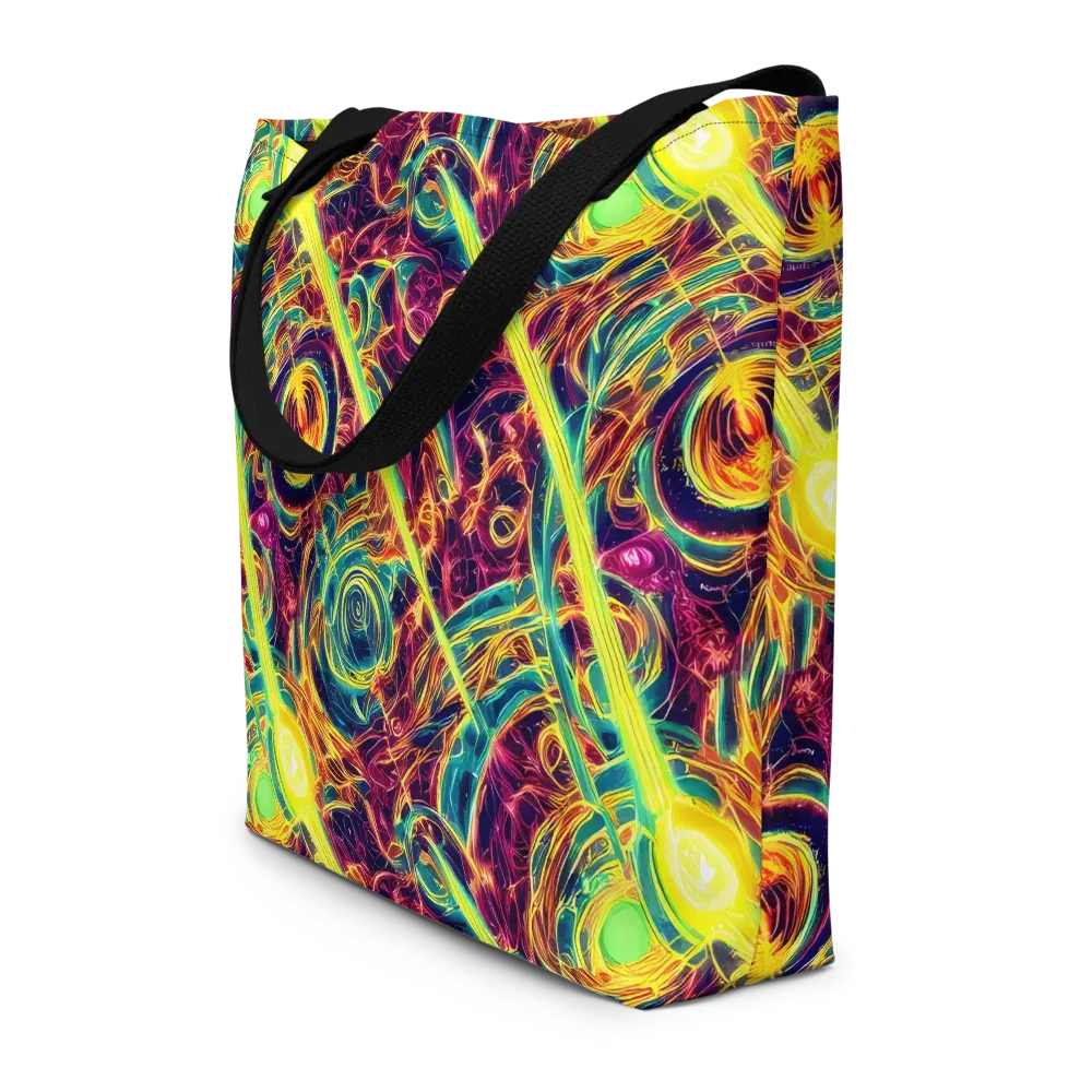 Fuchsia Thunder on Large Tote Bag W/ Pocket — Front