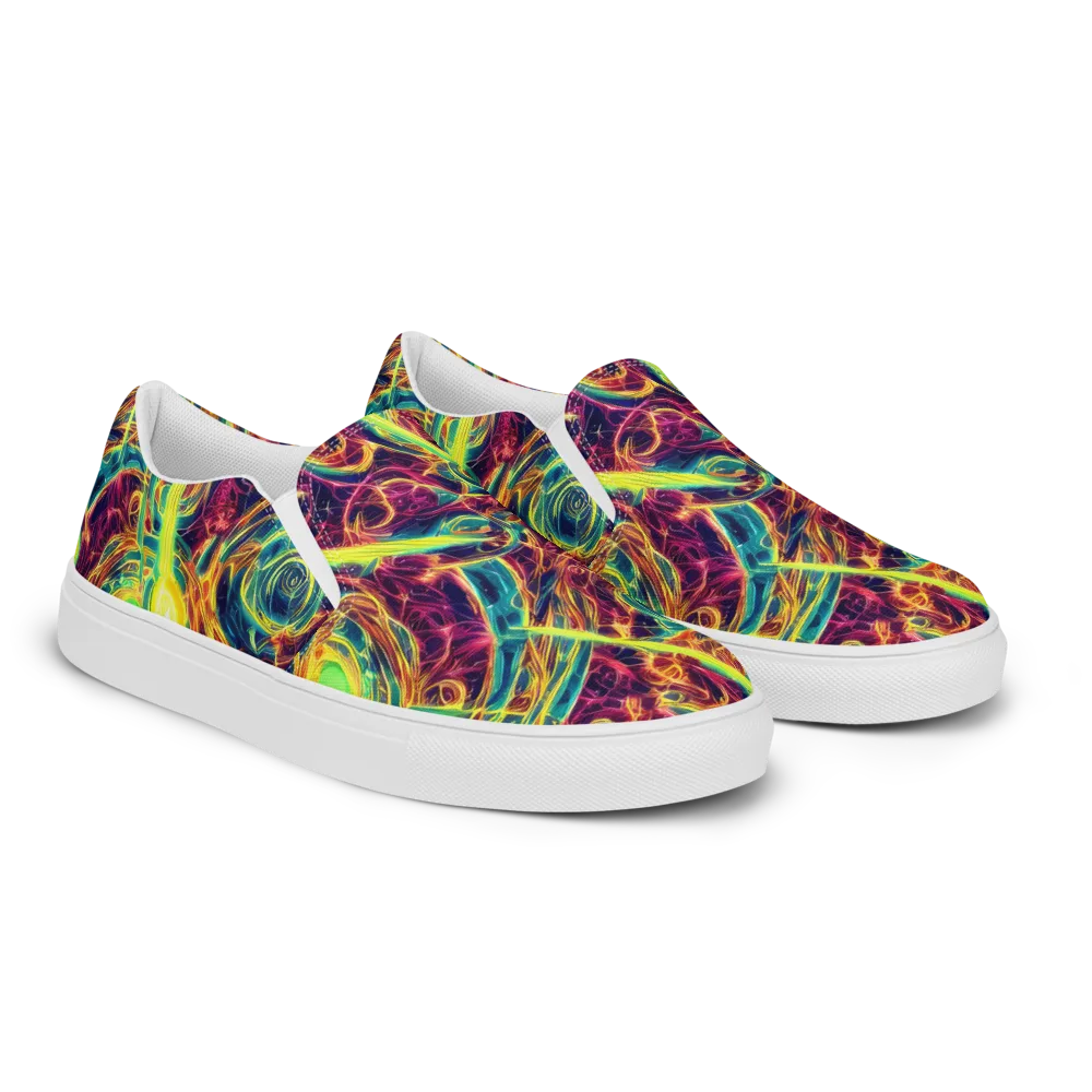 Fuchsia Thunder on Women's Slip-On Canvas Shoes — Right Front
