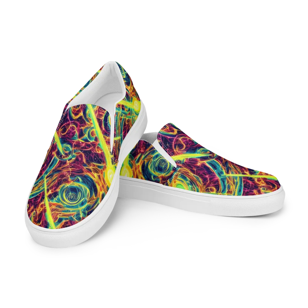 Fuchsia Thunder on Women's Slip-On Canvas Shoes — Left Front