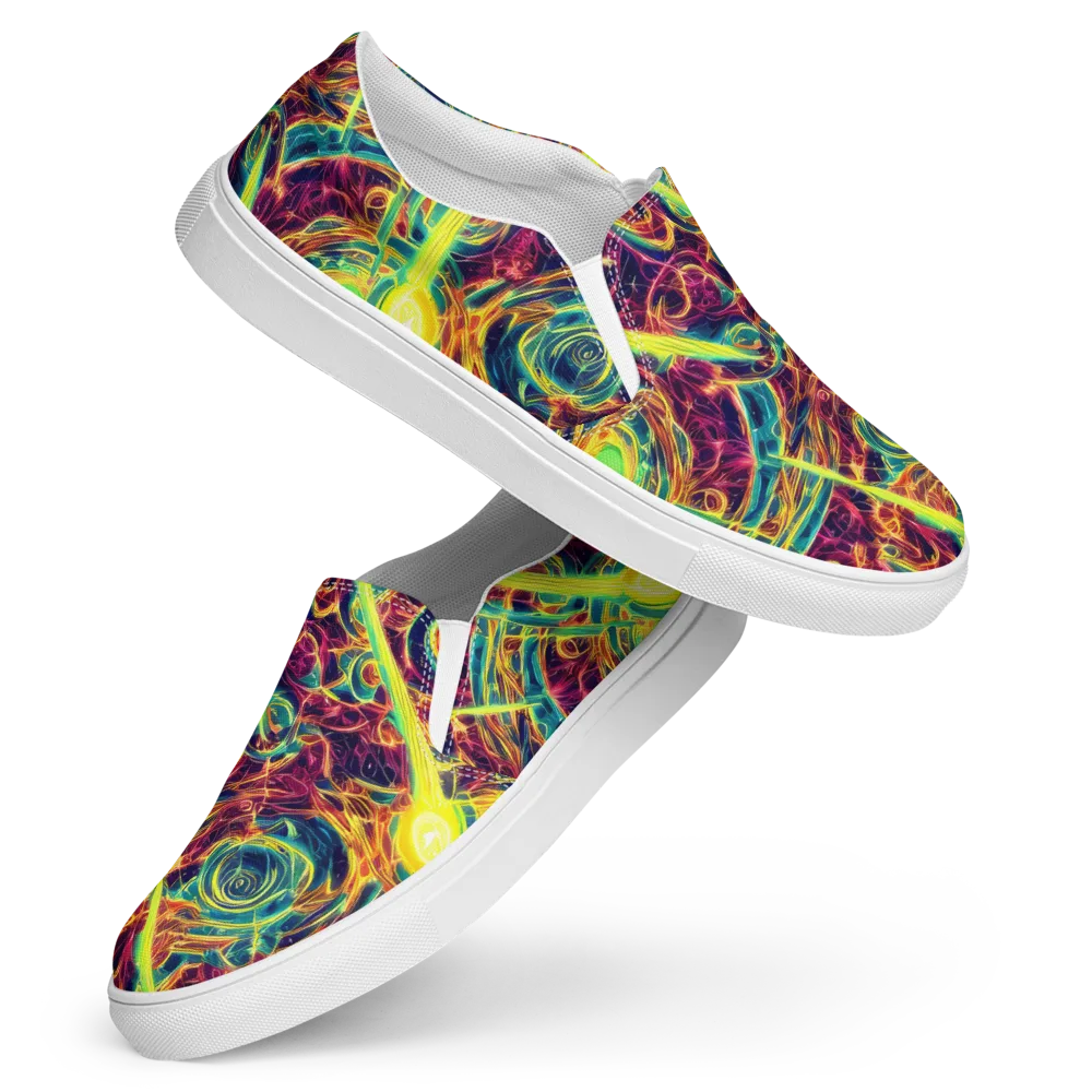 Fuchsia Thunder on Women's Slip-On Canvas Shoes — Front