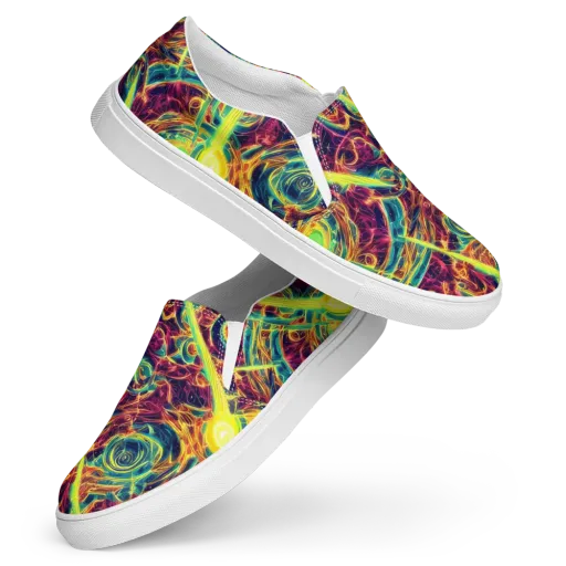 Fuchsia Thunder on a Women's Slip-On Canvas Shoes