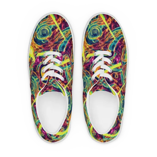 Fuchsia Thunder on a Men's Lace-Up Canvas Shoes