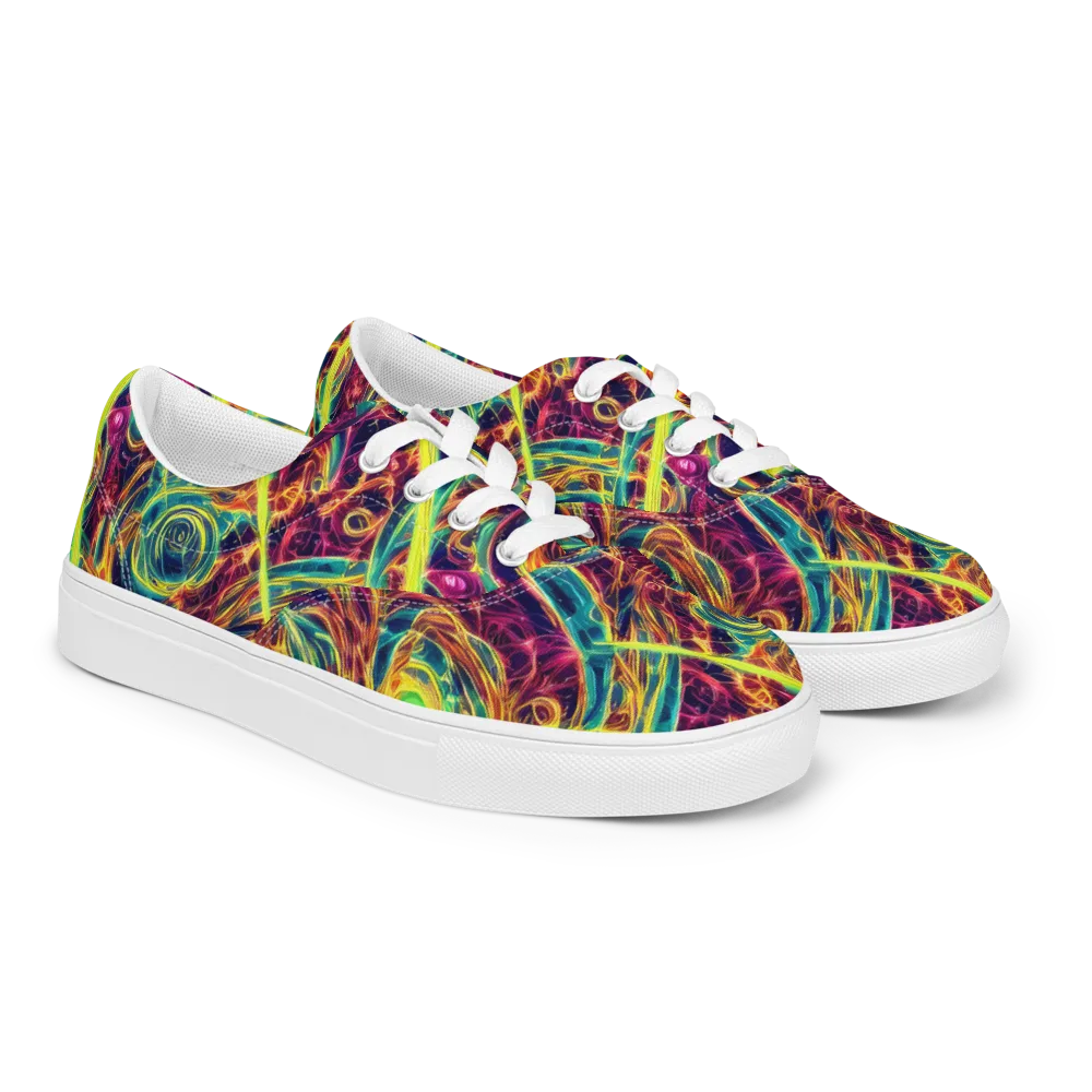 Fuchsia Thunder on Men's Lace-Up Canvas Shoes — Right Front