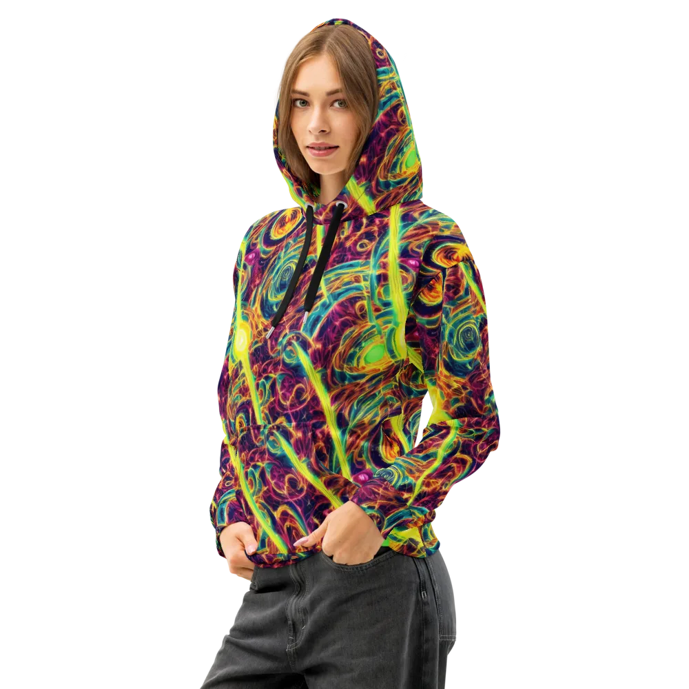 Fuchsia Thunder on Cotton Hoodie — Left Front