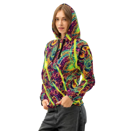 Fuchsia Thunder on a Cotton Hoodie