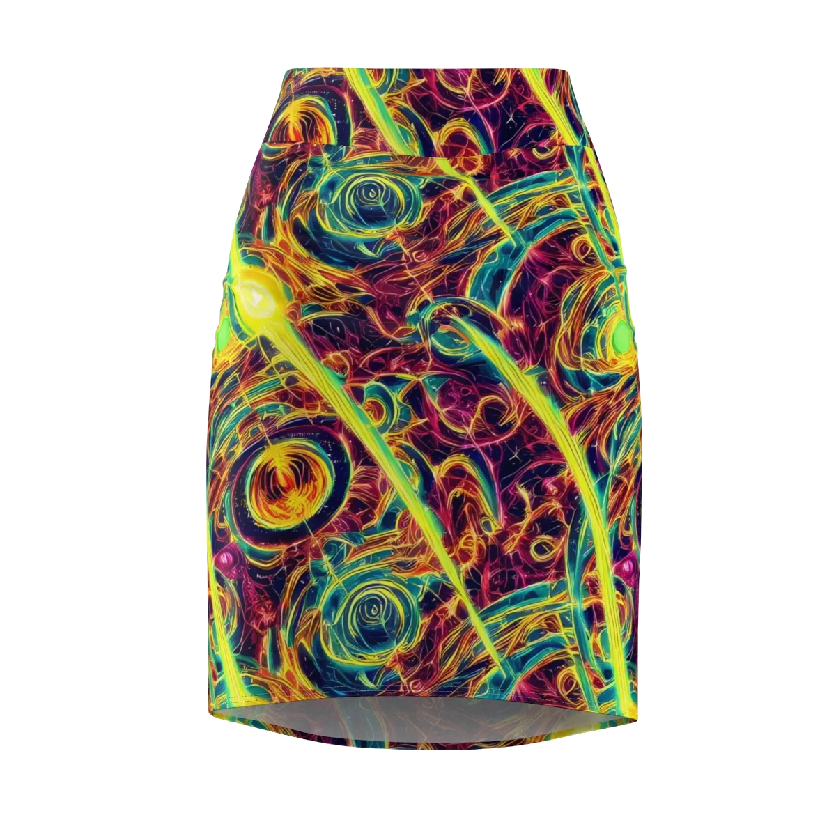 Fuchsia Thunder on Pencil Skirt — Front