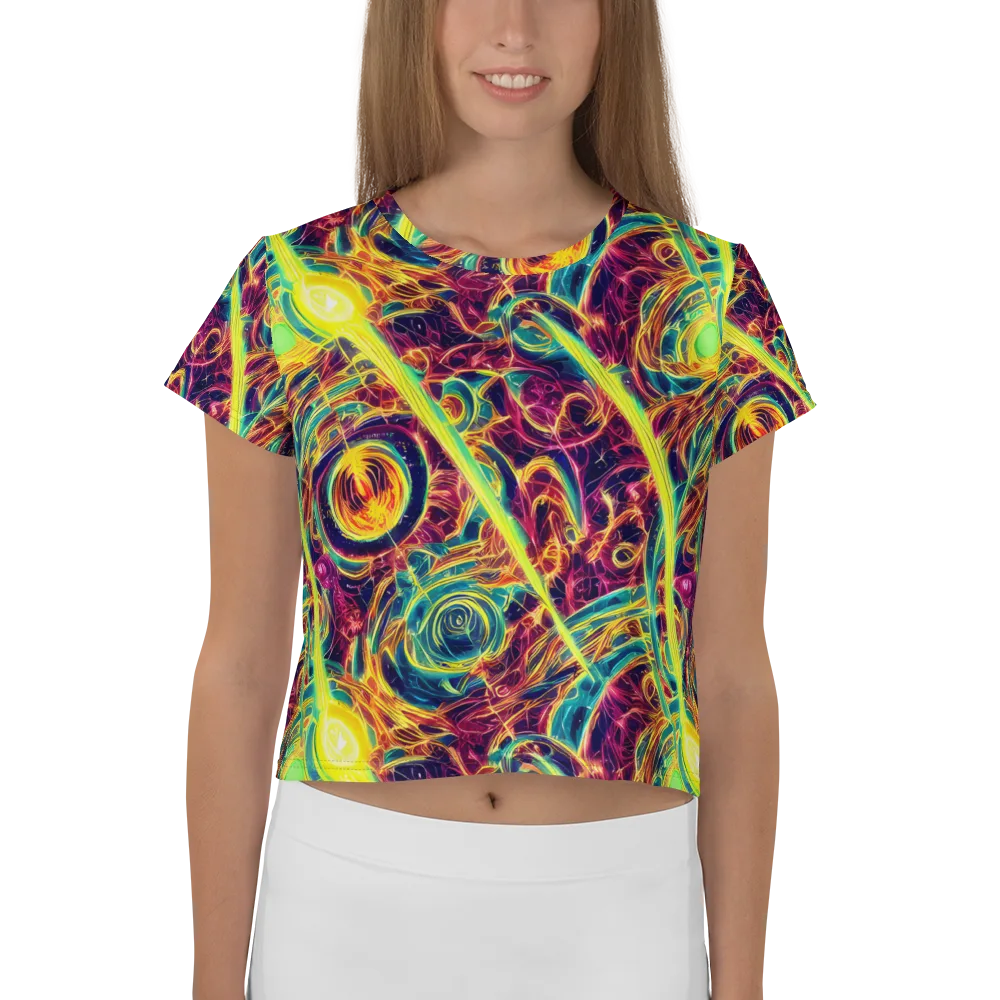 Fuchsia Thunder on Crop Tee — Front