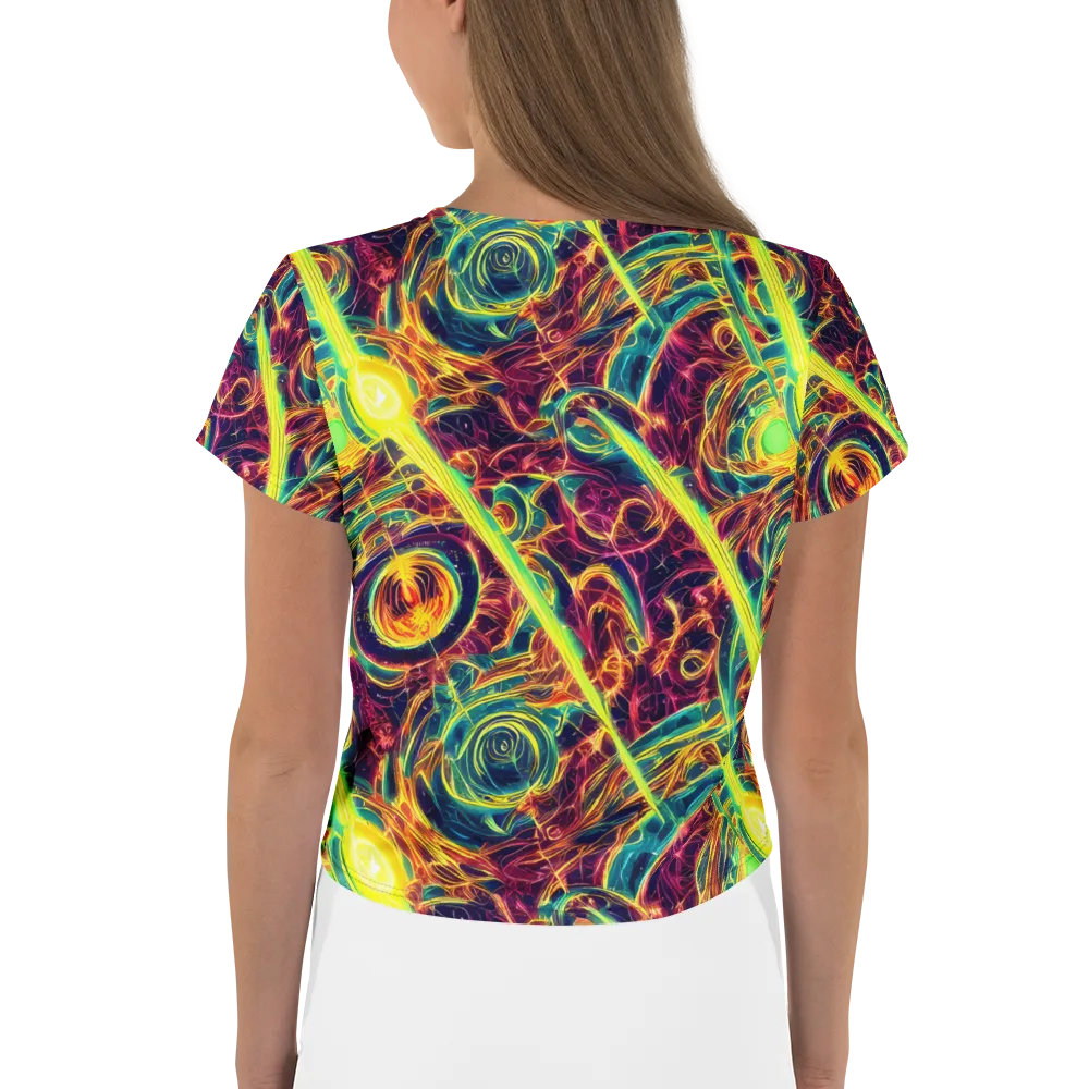 Fuchsia Thunder on Crop Tee — Back