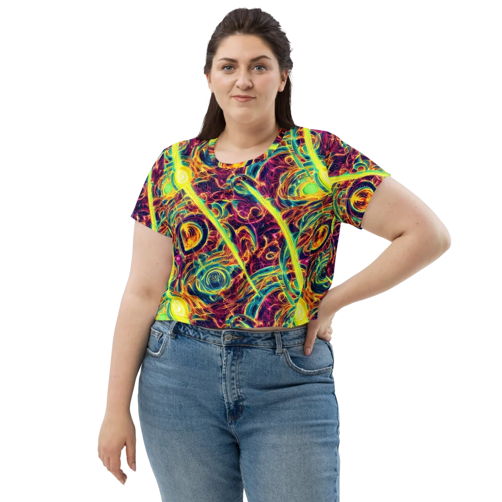 Fuchsia Thunder on Crop Tee — Front