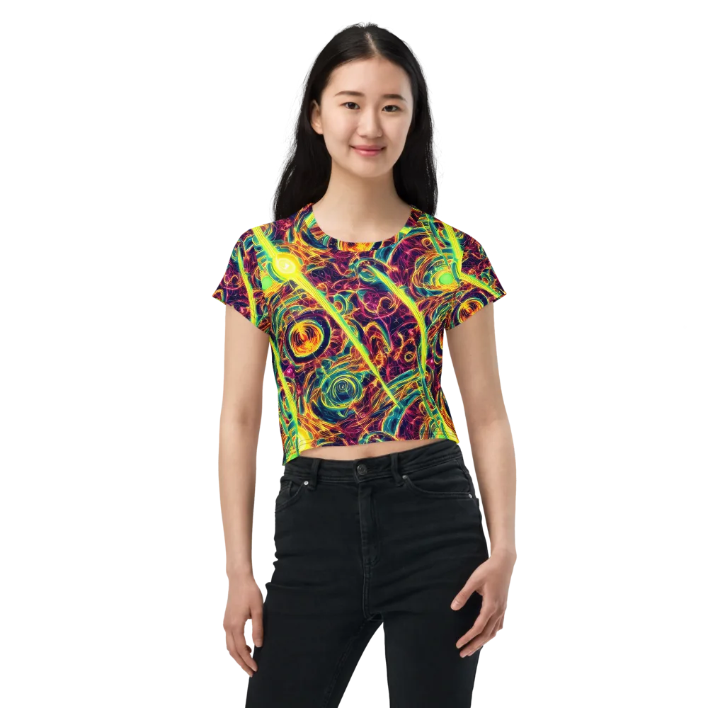 Fuchsia Thunder on Crop Tee — Front