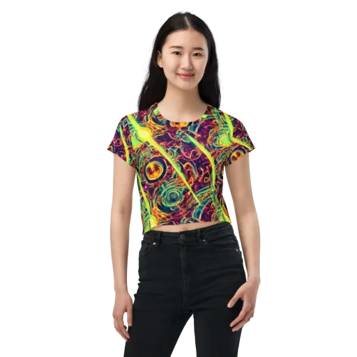 Fuchsia Thunder on a Crop Tee
