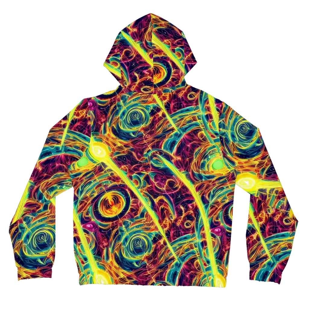Fuchsia Thunder on Women's Full-Zip Hoodie — Back