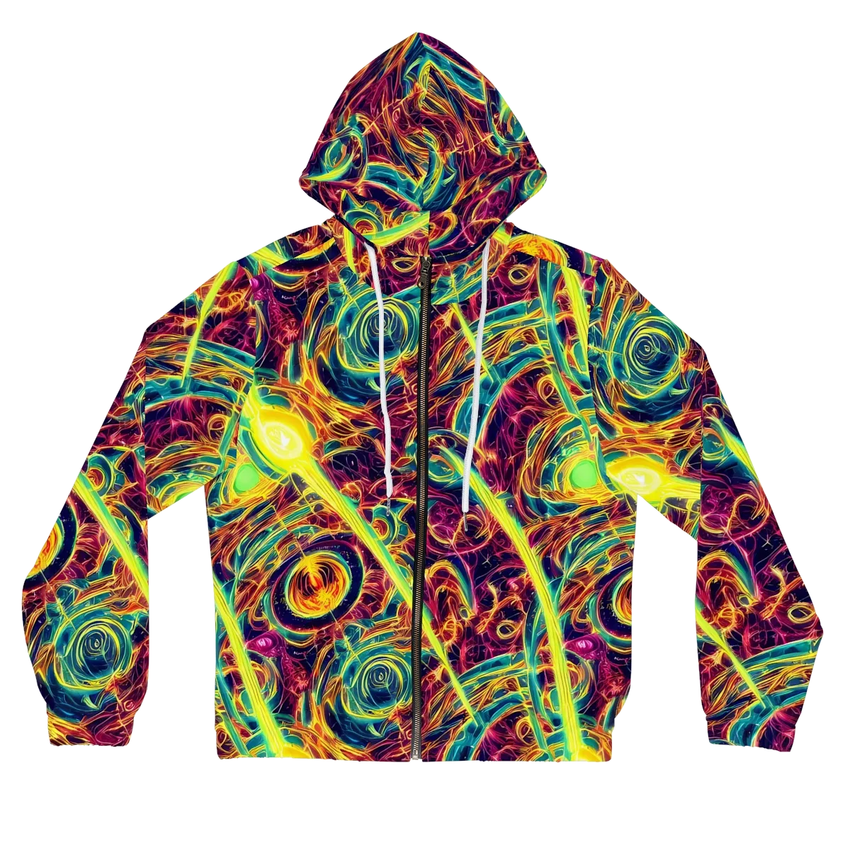 Fuchsia Thunder on Women's Full-Zip Hoodie — Front