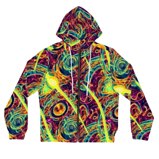 Fuchsia Thunder on a Women's Full-Zip Hoodie