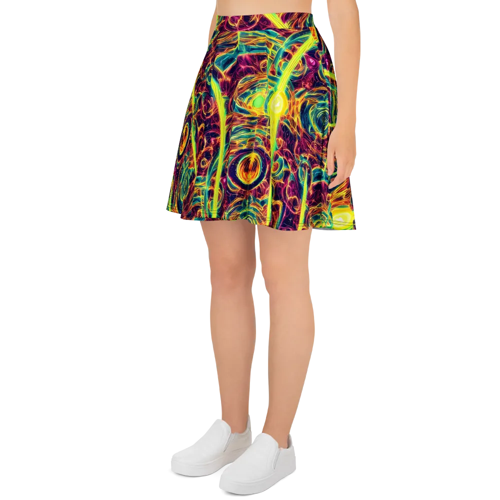 Fuchsia Thunder on Skater Skirt — Left
