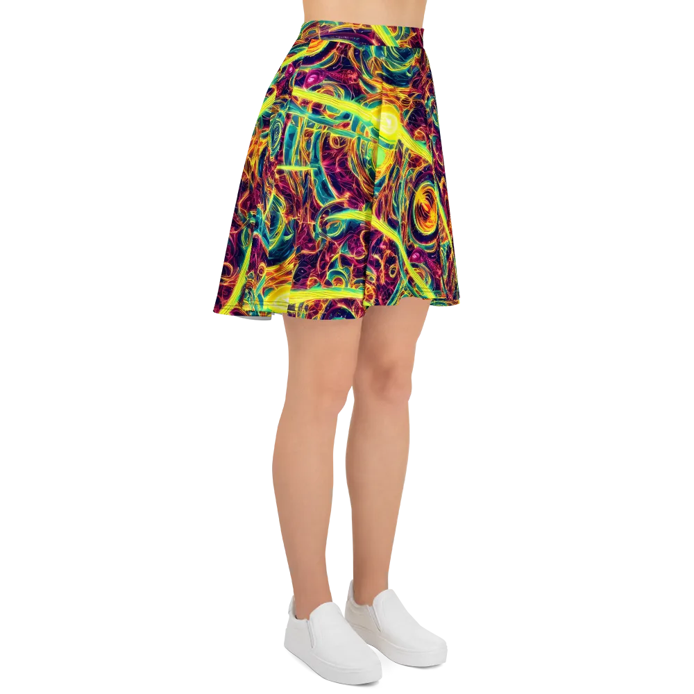 Fuchsia Thunder on Skater Skirt — Right