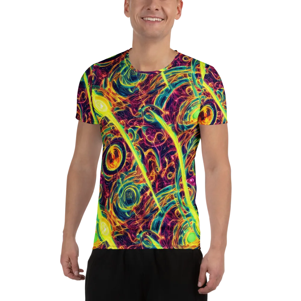 Fuchsia Thunder on Men's Athletic T-Shirt — Front