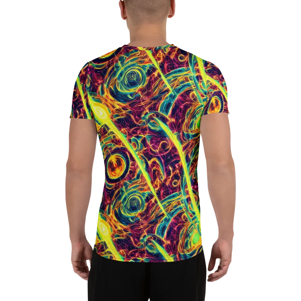 Fuchsia Thunder on Men's Athletic T-Shirt — Back
