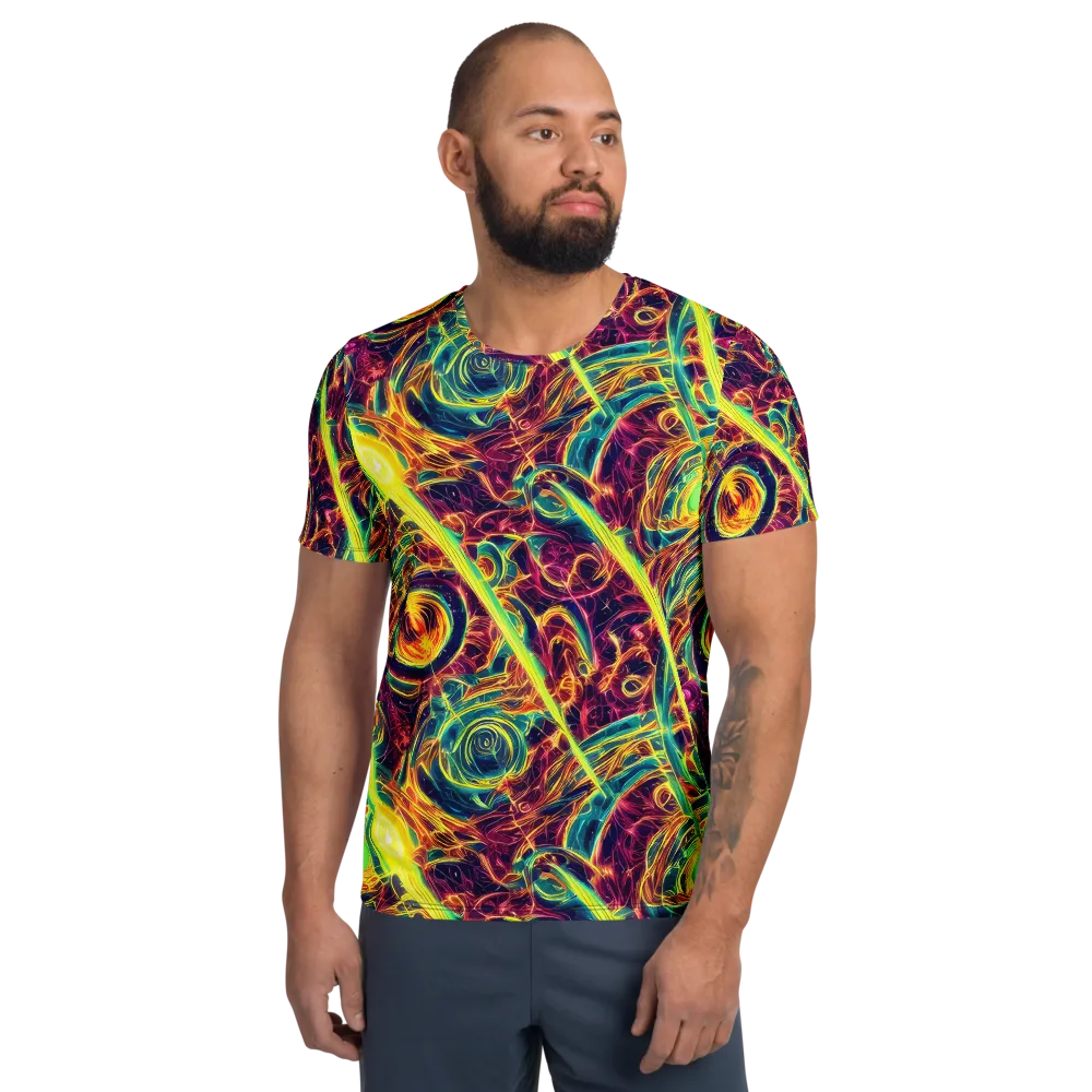 Fuchsia Thunder on Men's Athletic T-Shirt — Front