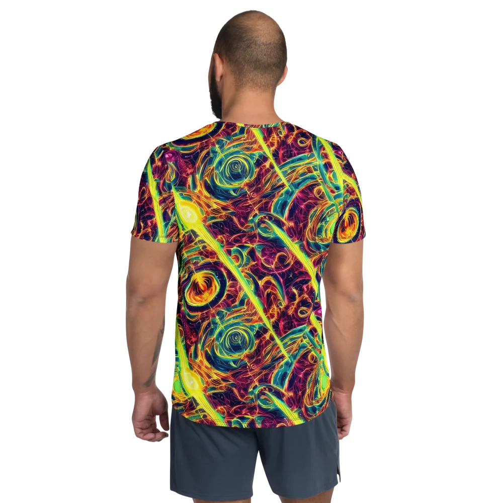 Fuchsia Thunder on Men's Athletic T-Shirt — Back