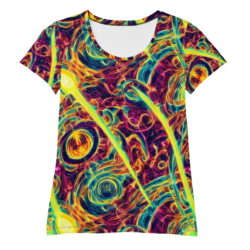 Fuchsia Thunder on Women's Athletic T-Shirt — Front