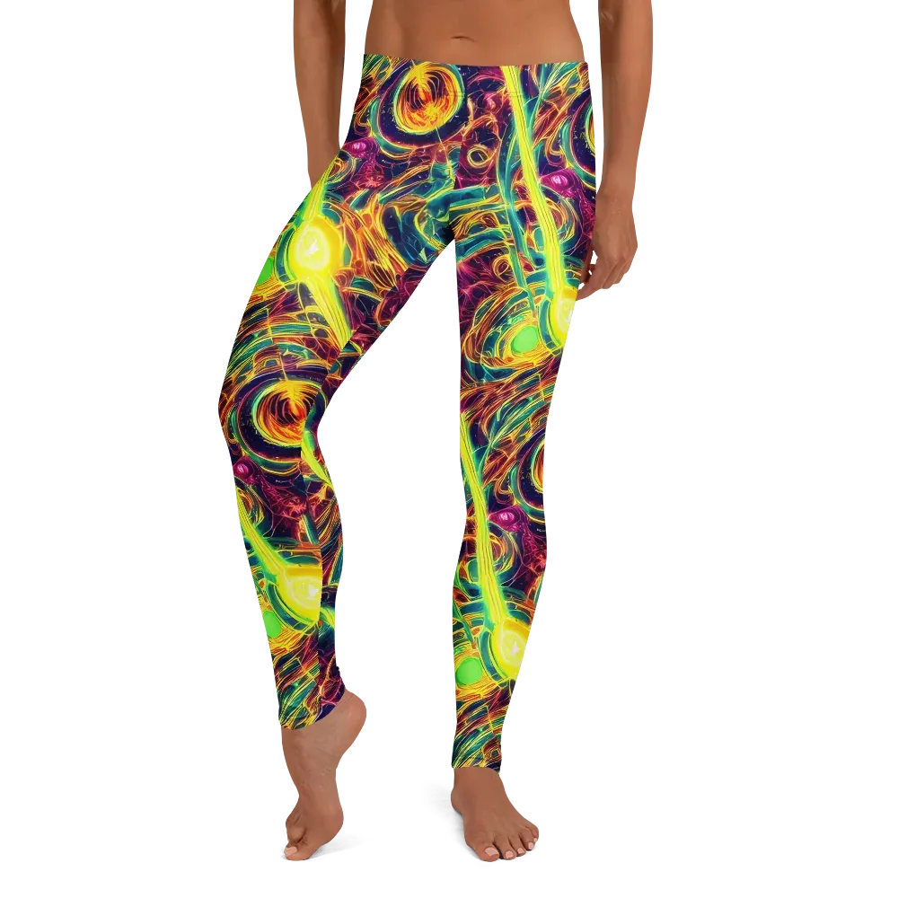 Fuchsia Thunder on Leggings — Front