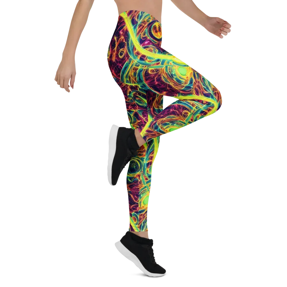 Fuchsia Thunder on Leggings — Right