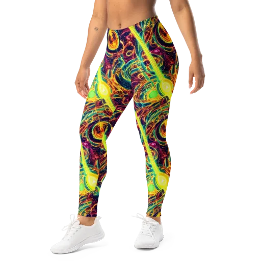 Fuchsia Thunder on a Leggings