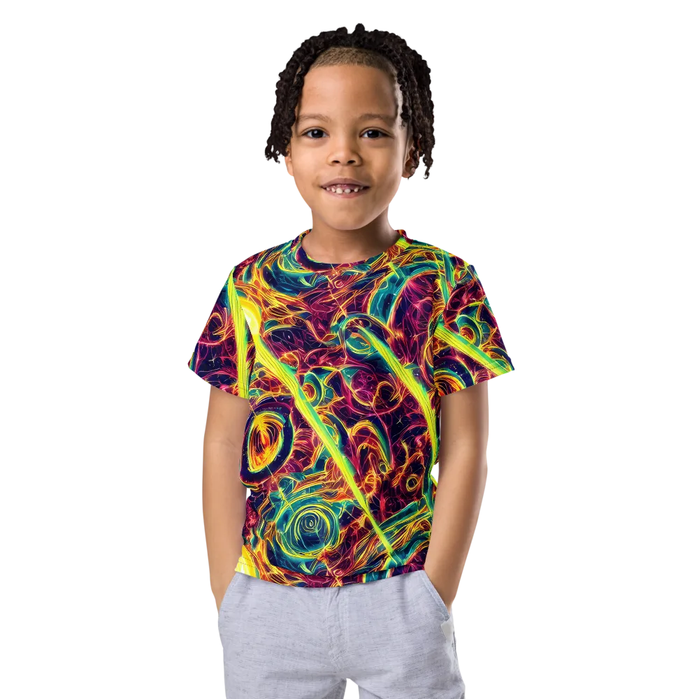 Fuchsia Thunder on Kids Crew Neck T-Shirt — Front