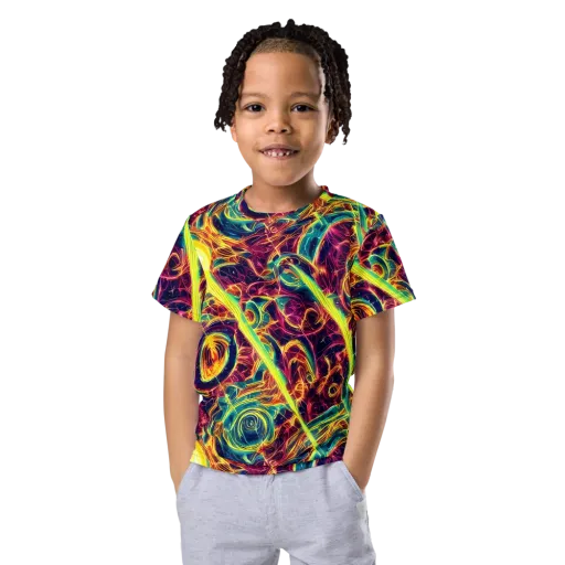 Fuchsia Thunder on a Kids Crew Neck T-Shirt