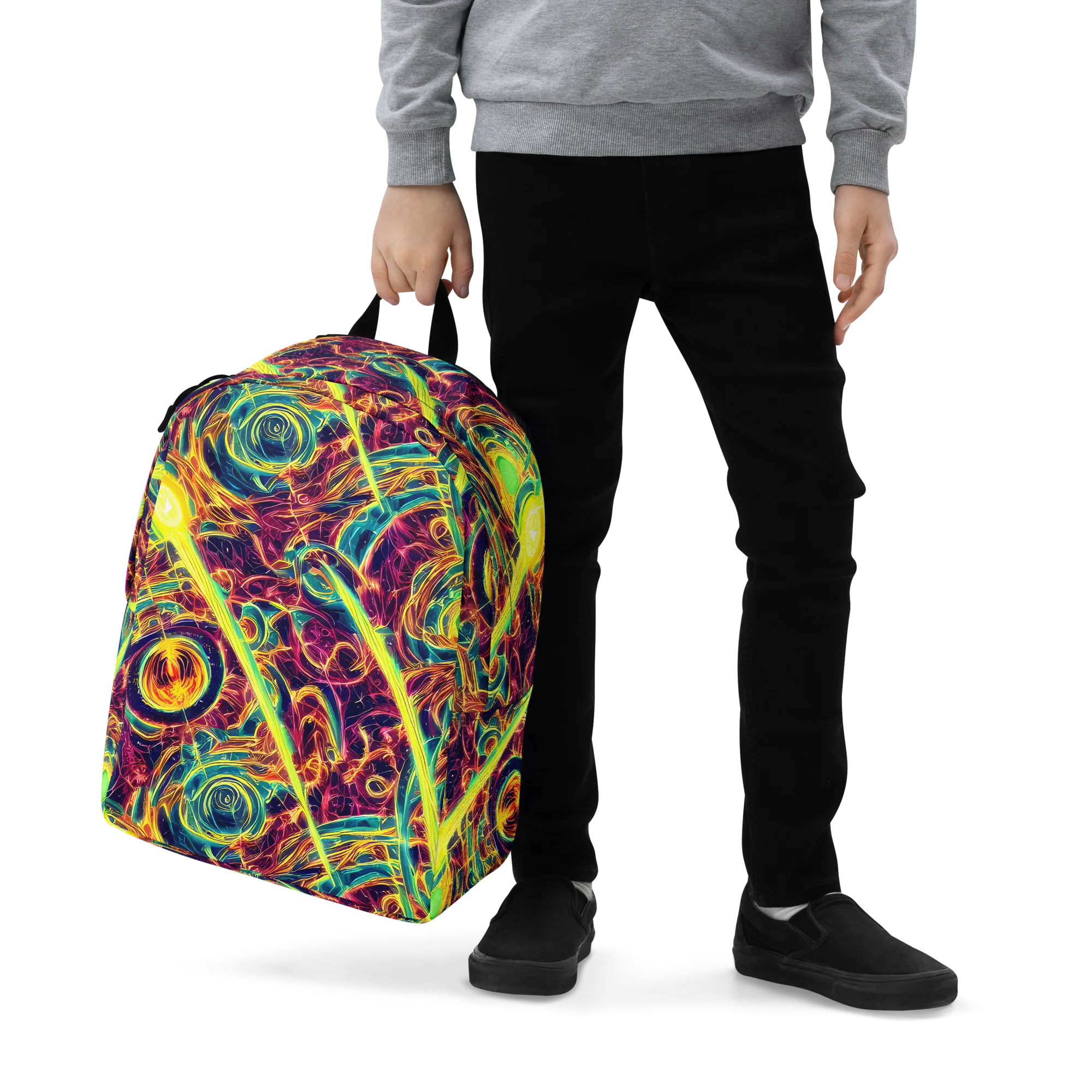 Fuchsia Thunder on Minimalist Backpack — Zoomed-in
