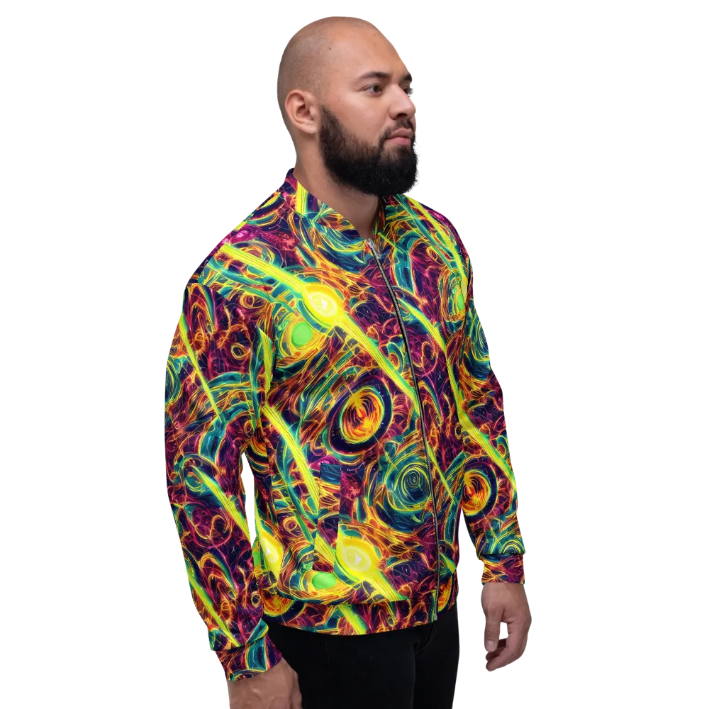 Fuchsia Thunder on Bomber Jacket — Right