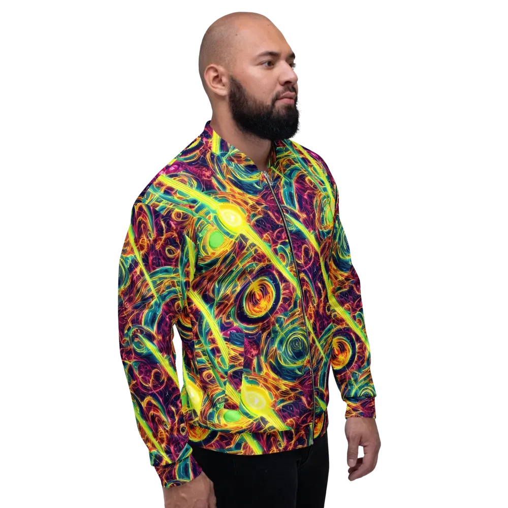 Fuchsia Thunder on Bomber Jacket — Right
