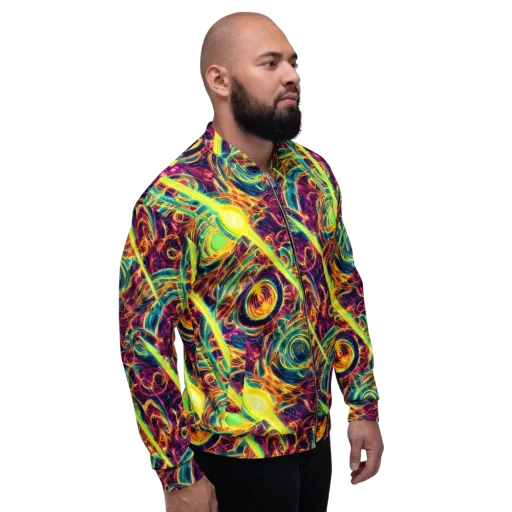 Fuchsia Thunder on a Bomber Jacket