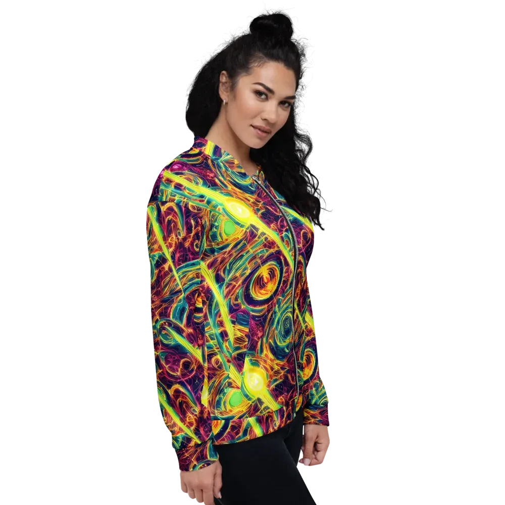 Fuchsia Thunder on Bomber Jacket — Right
