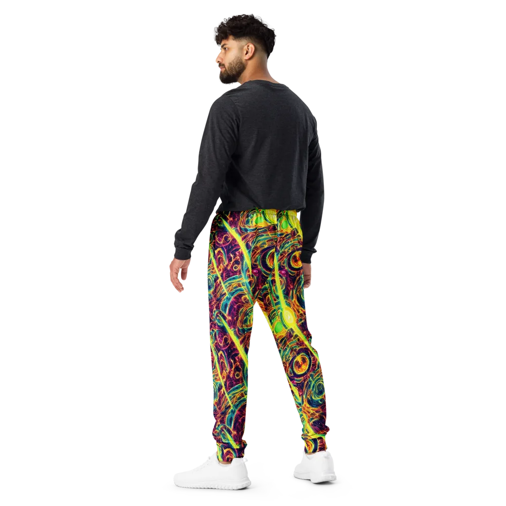 Fuchsia Thunder on Men's Joggers — Back