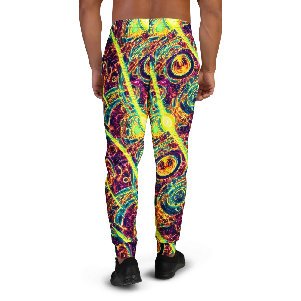 Fuchsia Thunder on Men's Joggers — Back