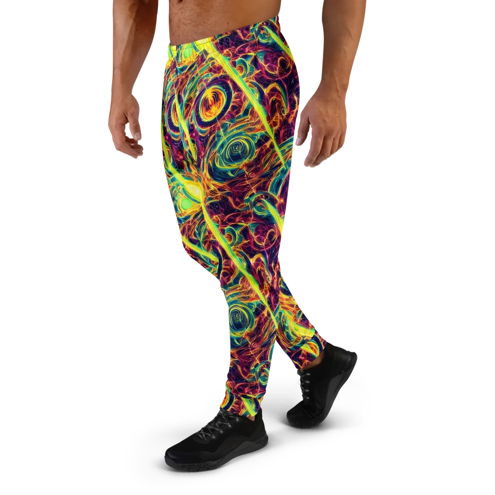 Fuchsia Thunder on Men's Joggers — Left