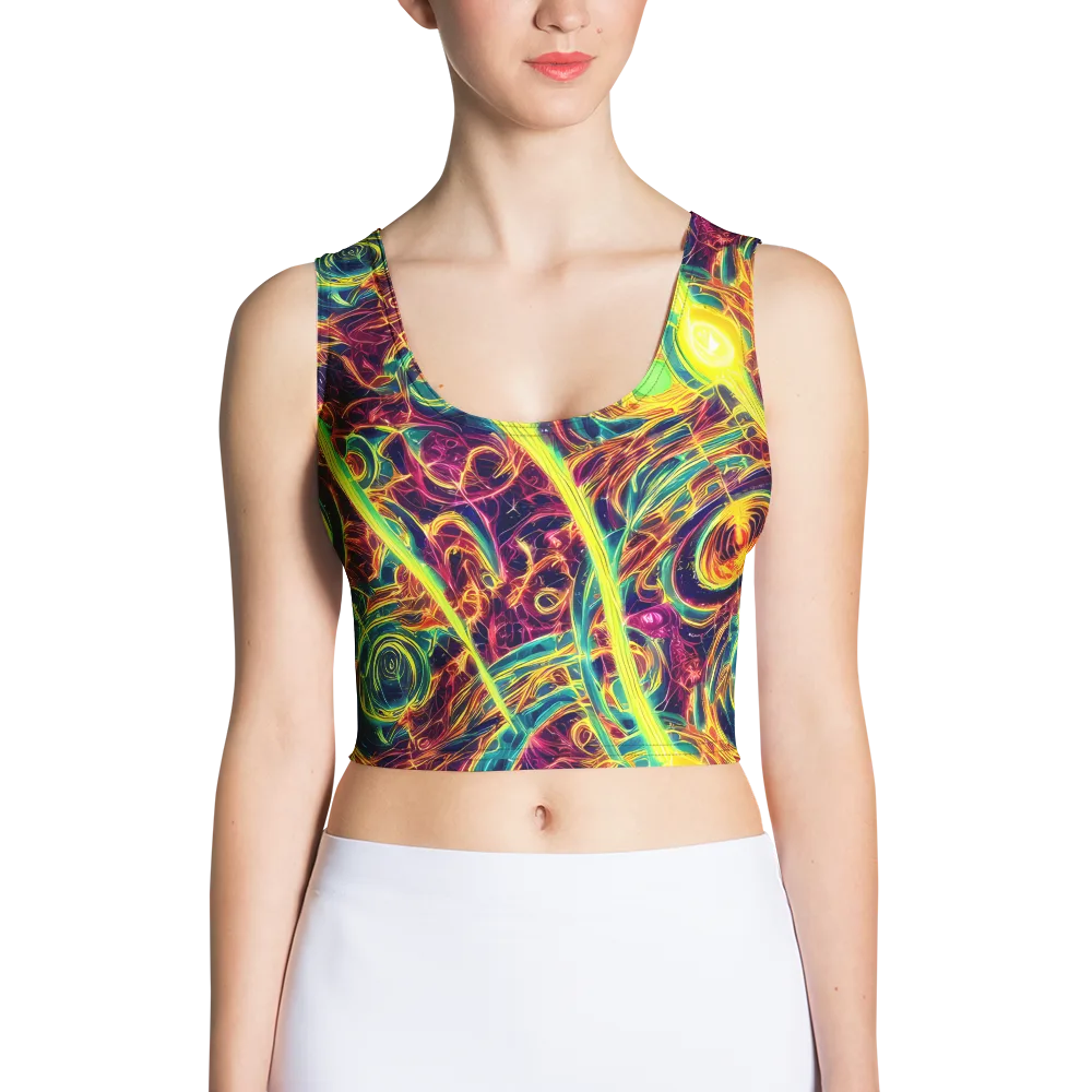 Fuchsia Thunder on Crop Top — Front