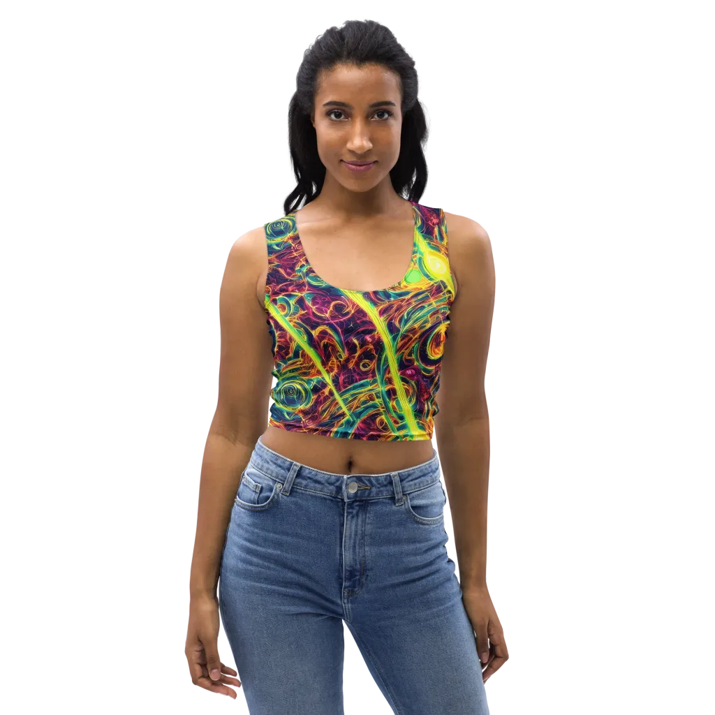 Fuchsia Thunder on Crop Top — Front