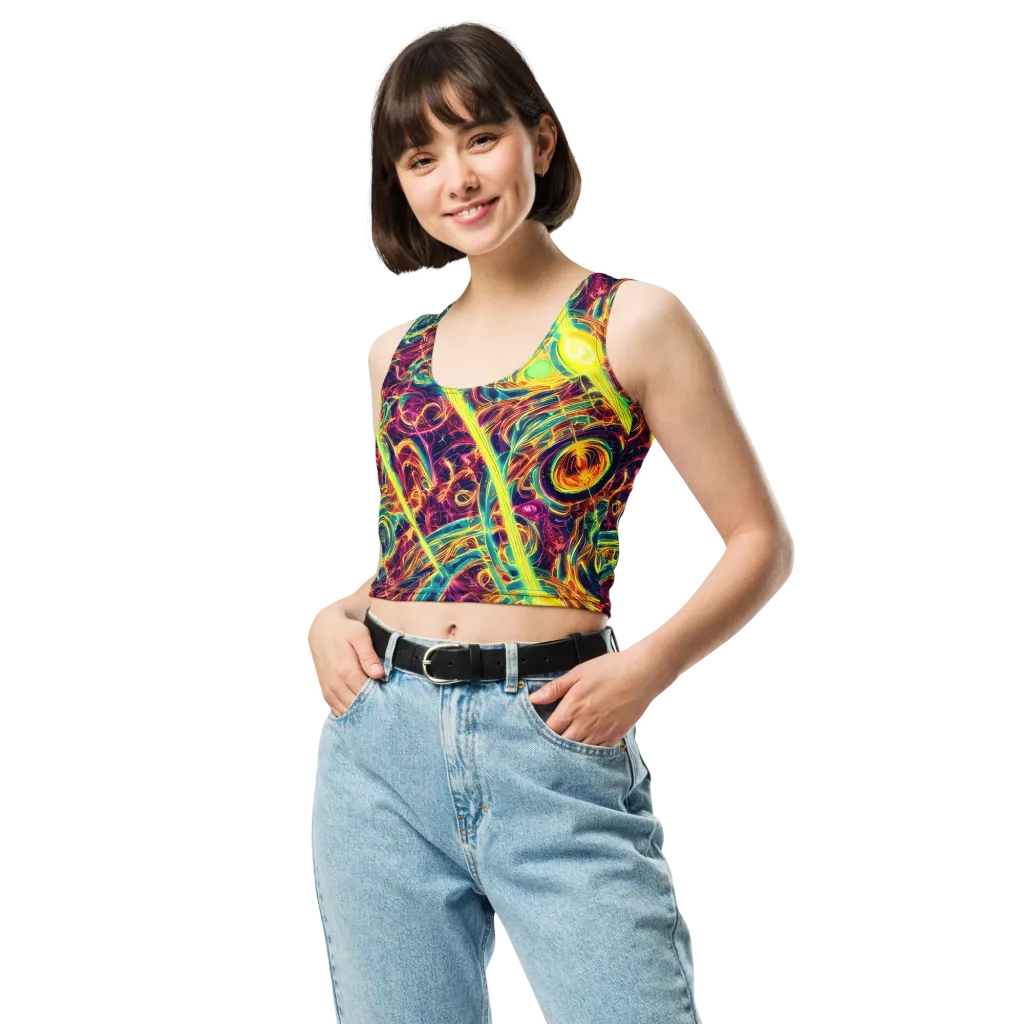 Fuchsia Thunder on Crop Top — Front