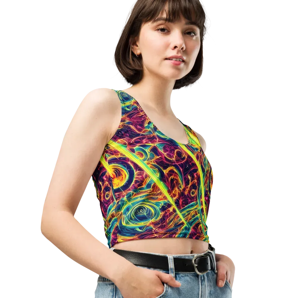 Fuchsia Thunder on Crop Top — Right Front