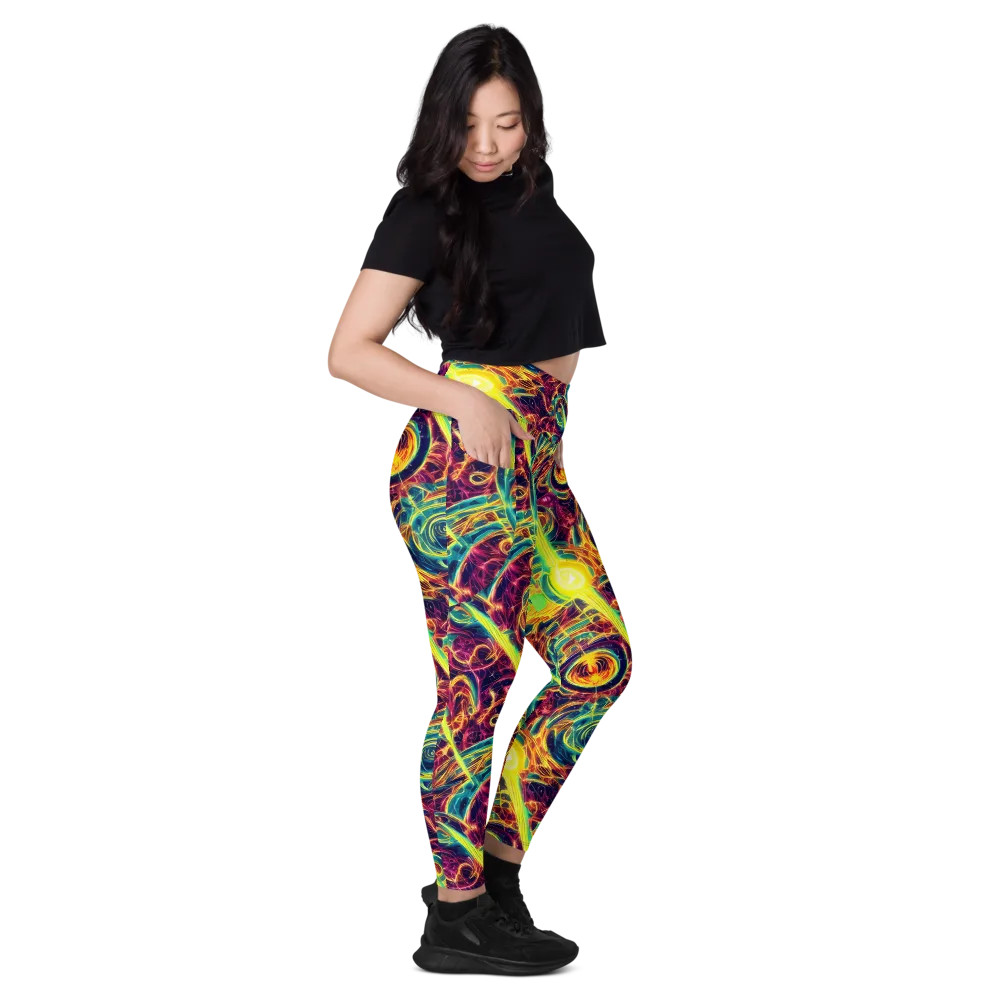 Fuchsia Thunder on Leggings with Pockets — Right